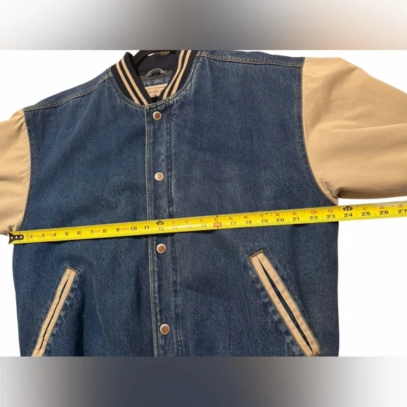 Vintage 90’s Northwest Territory Denim And Canvas Bomber Varsity Style Jacket - Picture 5 of 7